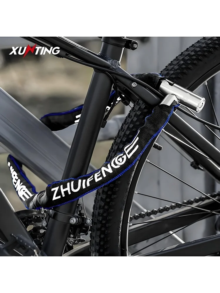 AliExpress Bike Chain Lock 65cm 250g Ultra Lightweight Portable Anti-Theft Zinc Alloy Fabric Wrapped Bicycle Security Lock MTB Road Cycling