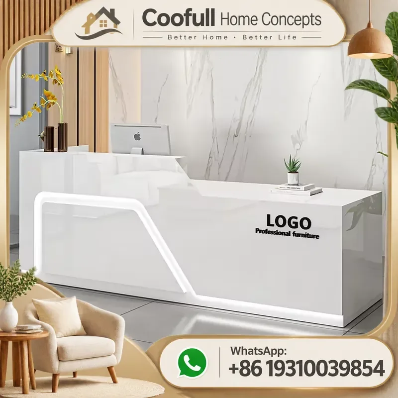 Modern Reception Desk European Style Storage Commercial Office Furniture Simple Design Premium Quality For Business Lobby
