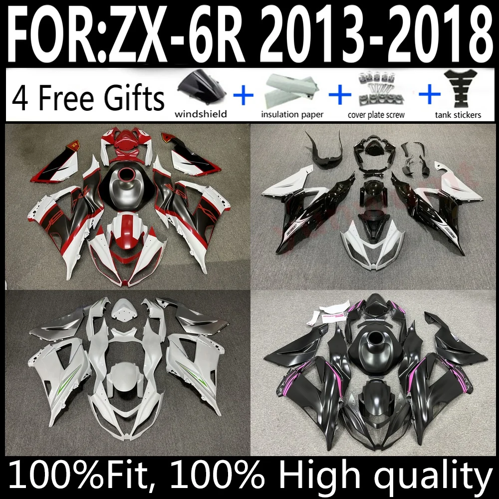 

Kawasaki ZX-6R 13 14 15 16 17 18 636 2013-2018 Motorcycle Fairings Kit ABS Plastic Body Work Cowlings Fairing Set Full Body
