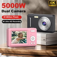 Cámara Digital 4K, 5000W, píxeles, CCD Retro, tarjeta portátil, cámara de nivel de entrada, cámara Dual Flash, 50 millones de píxeles, enfoque automático
