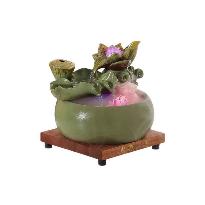 Lucky water ornaments circulating water office living room tea table landscape fountain ceramic water feature fish tank