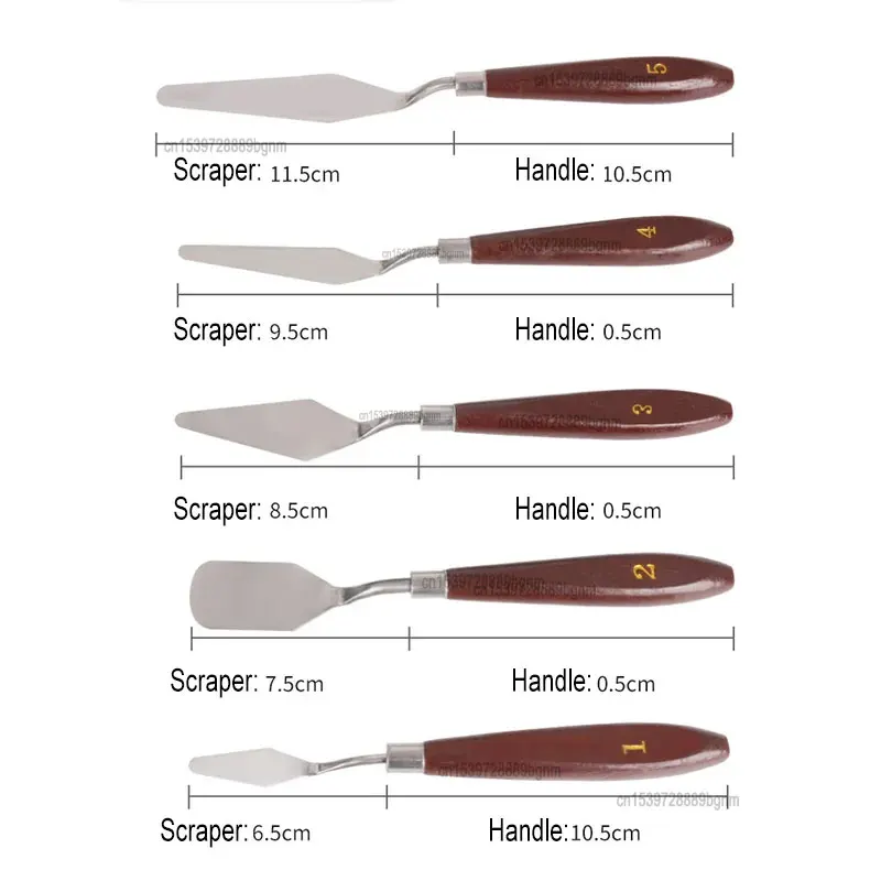 5 sztuk zestaw ze stali nierdzewnej artysta paleta noże obraz olejny akrylowe gwasz nóż rzemiosło artystyczne metalowe szpatułki mieszane farby