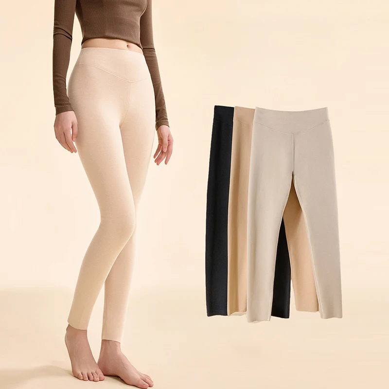 

Comfy Thermal Leggings Women Autumn Winter Soft Skin-Friendly Plus Velvet Leggings Woman Casual Innerwear Warm Tight Leggings