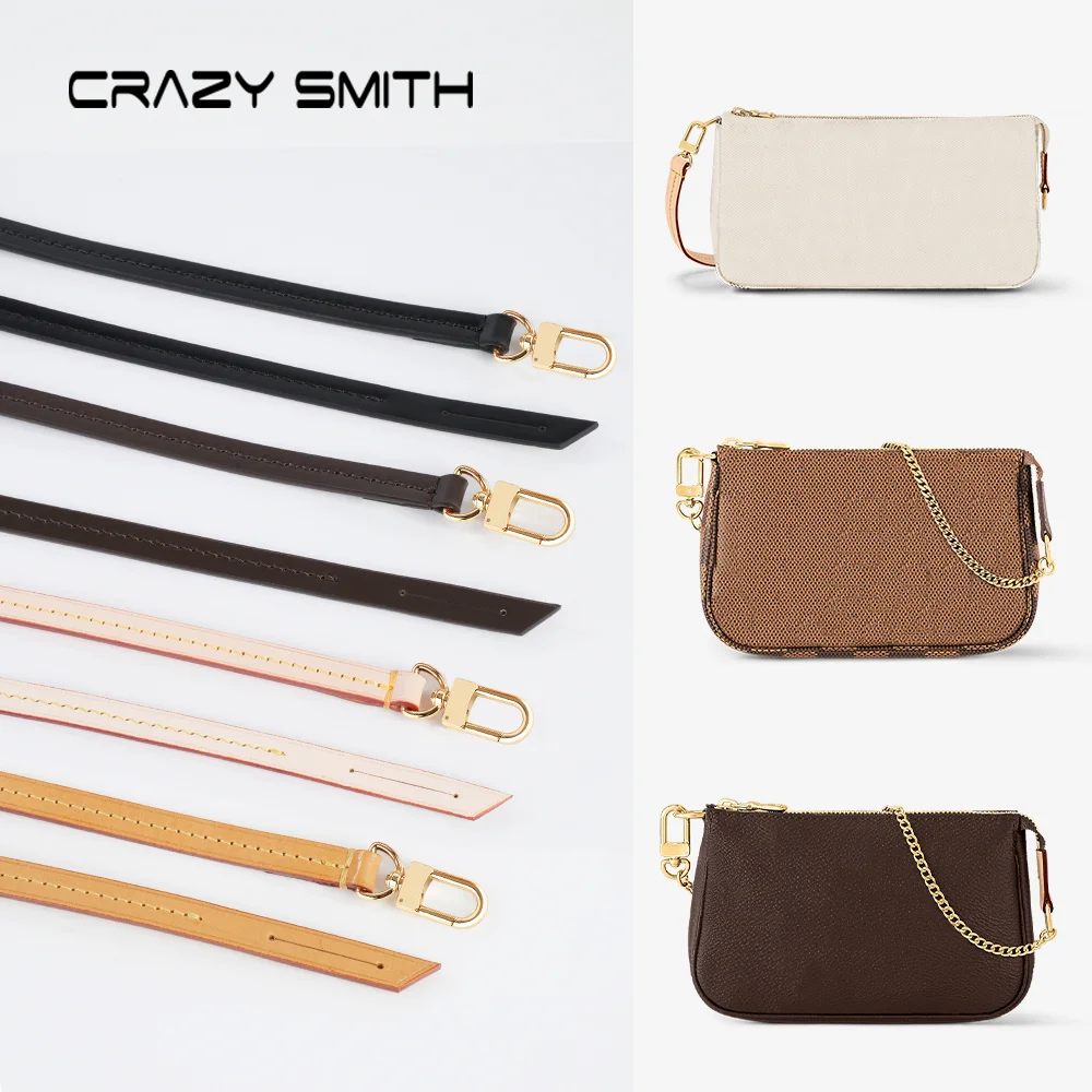 Correa de Cuero Genuino CRAZYSMITH para Bolsos Speedy Nano/Diane Nano/Pochette/Alma BB/Clutch/Etc. Reemplazo de Correa de Hombro