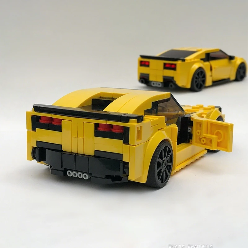 

243 шт. MOC 76901 Chevroletes Corvette C7 Z06 с открывающимися дверями, спортивный автомобиль премиум-класса, модель «сделай сам», строительные блоки, игрушки на день рождения, подарок