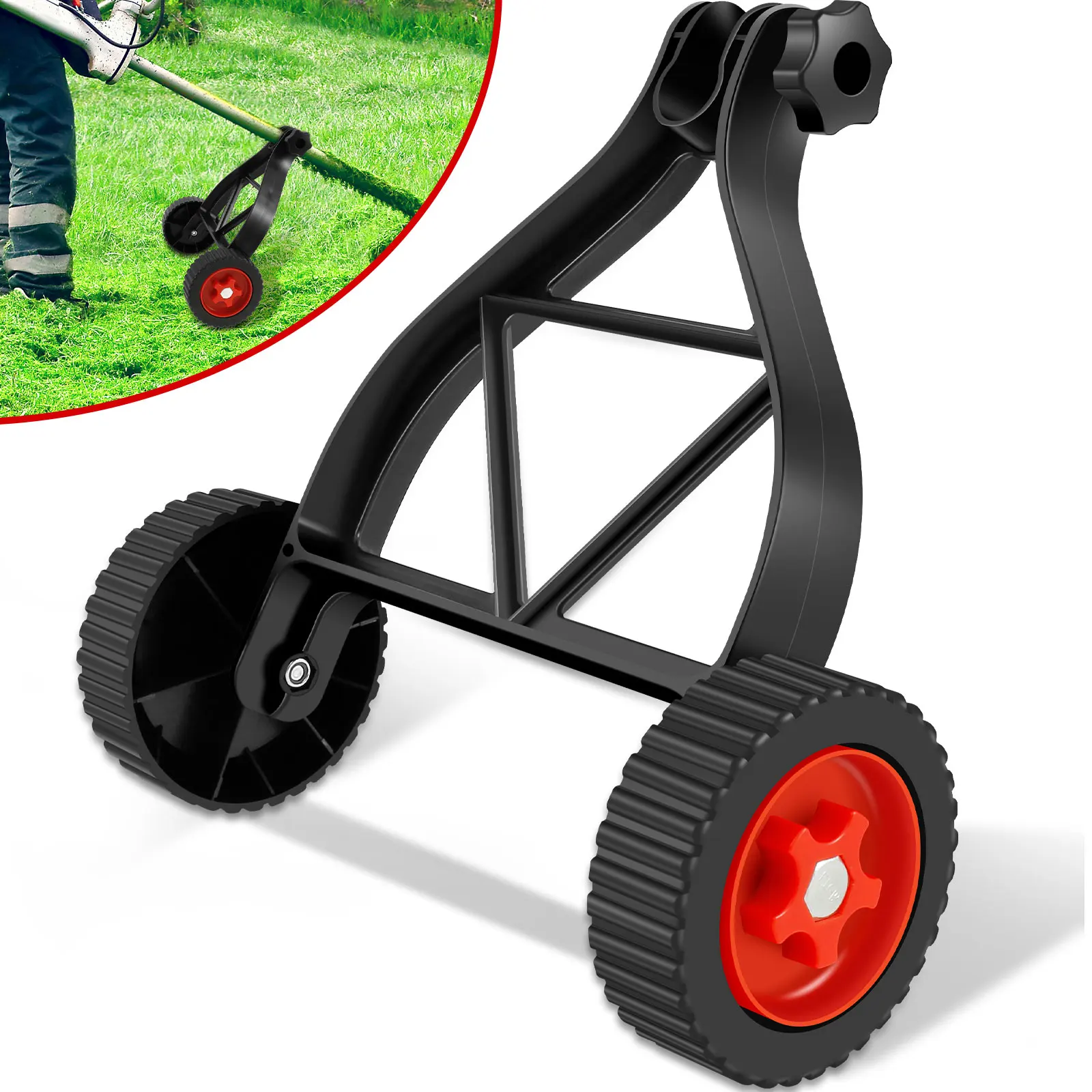 

Lawn Mower Support Wheel Support Wheels For Weed Trimmer String Trimmer Support Wheels Attachment Wheels for Grass Eater Holder