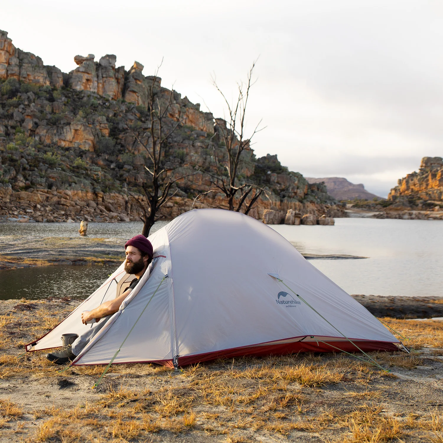 Imagem -04 - Naturehike-tenda de Montanha Pu4000 para Pessoas Barraca Portátil com Revestimento de Silicone Dupla Camada à Prova Dágua Ultraleve Atualização