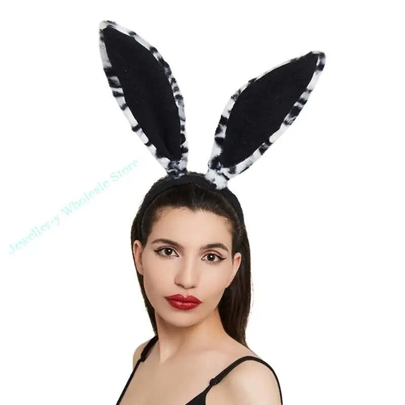 R7UF Large Bunny Ears Live Broadcast Hair Hoop Women Headband Makeup Hair Decor
