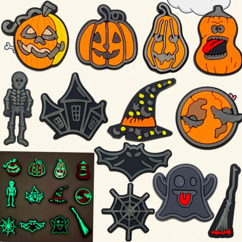 

12Pcs Fluorescent Christmas Crocodile Shoe Ornaments PVC DIY Decoration Accessories for Bubble Skates