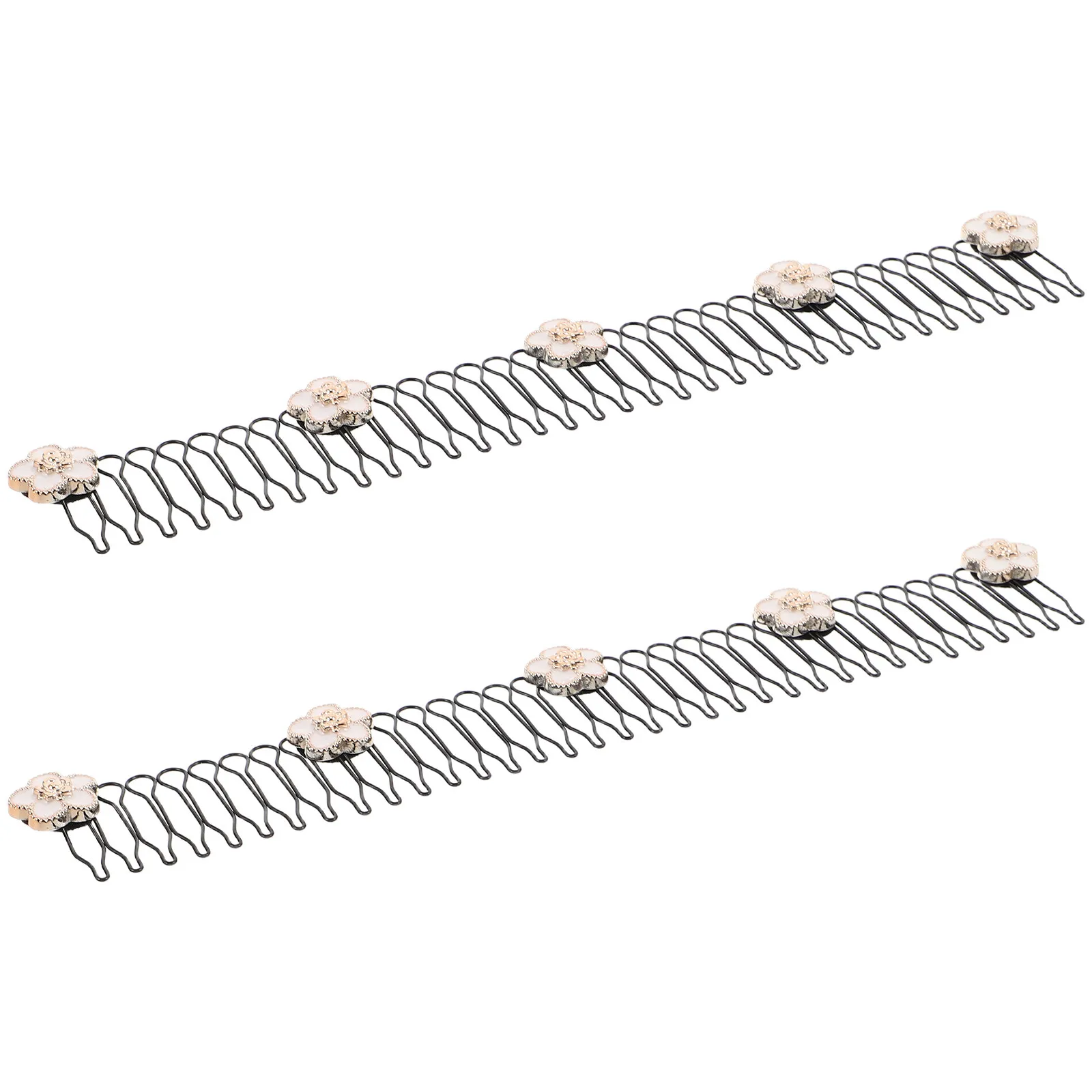 2Pcs Hair Finishing Fixer Invisible U Shape Comb for Securing Loose Strands Stretchable Hair Clips for Women Girls