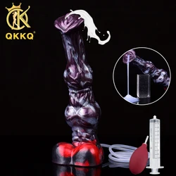 QKKQ Animal Horse dildo With Knot Ejaculation Sex Toy Vaginal Orgasm Soft Silicone Anal Plug Squirting Female Masturbator