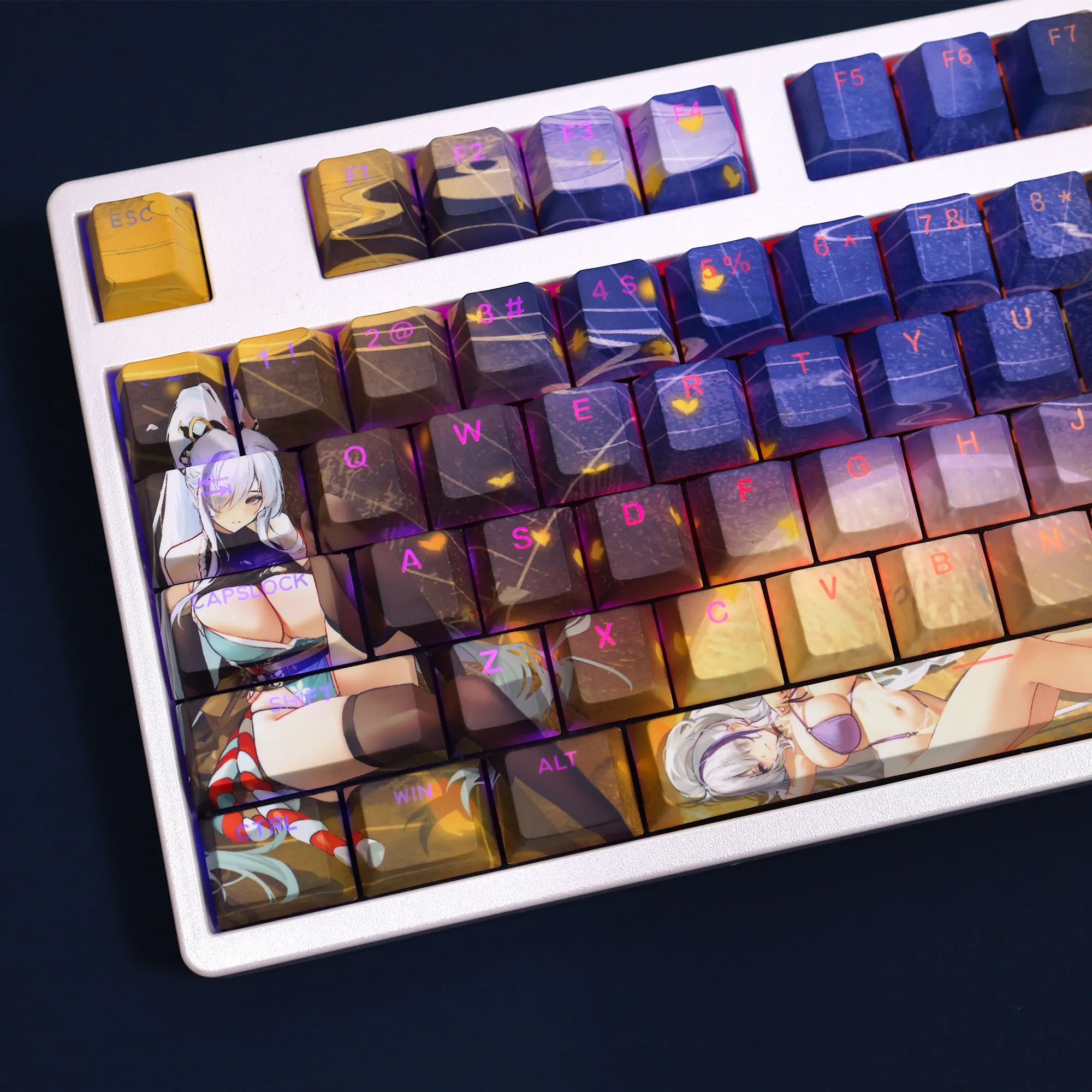 108 Tasten Set Unzen Azur Lane Niedliche PBT-Tastenkappen Cherry-Höhe für MX-Schalter Mechanische Tastatur Gaming Custom – Detail 5