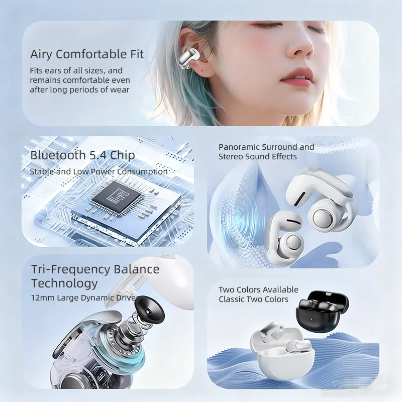 Auriculares inalámbricos V12 con Bluetooth, cascos con carga, conducción ósea, deportivos, con micrófono, de alta calidad