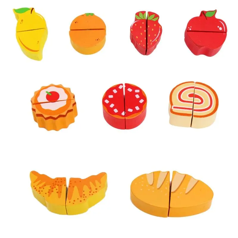 Pretend Play Food Simulation Grocery Toy Wooden Money Puzzle Wooden Cutting Toy