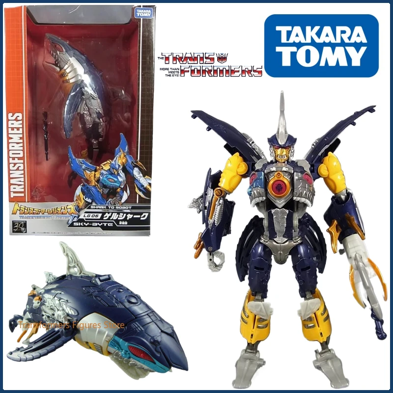 In Stock Takara Tomy Transformers Japanese Version Series LG-06 Glue Shark Figure Model Anime Action Deformation Robot Car Gifts