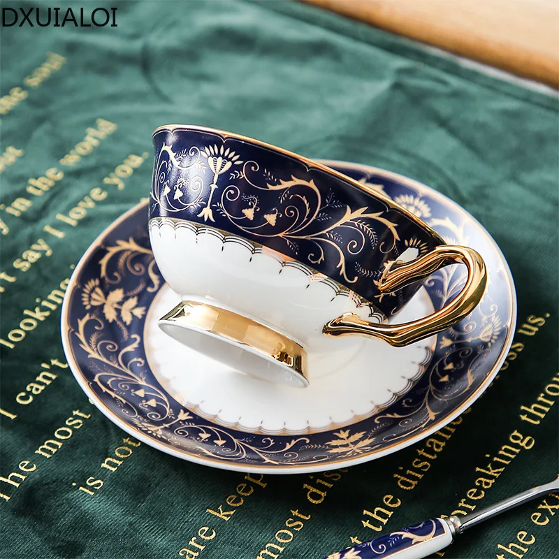 DXUIALOI British style ceramic cup creative court  coffee cup mug water cup afternoon tea cup dish set home decoration 250ml