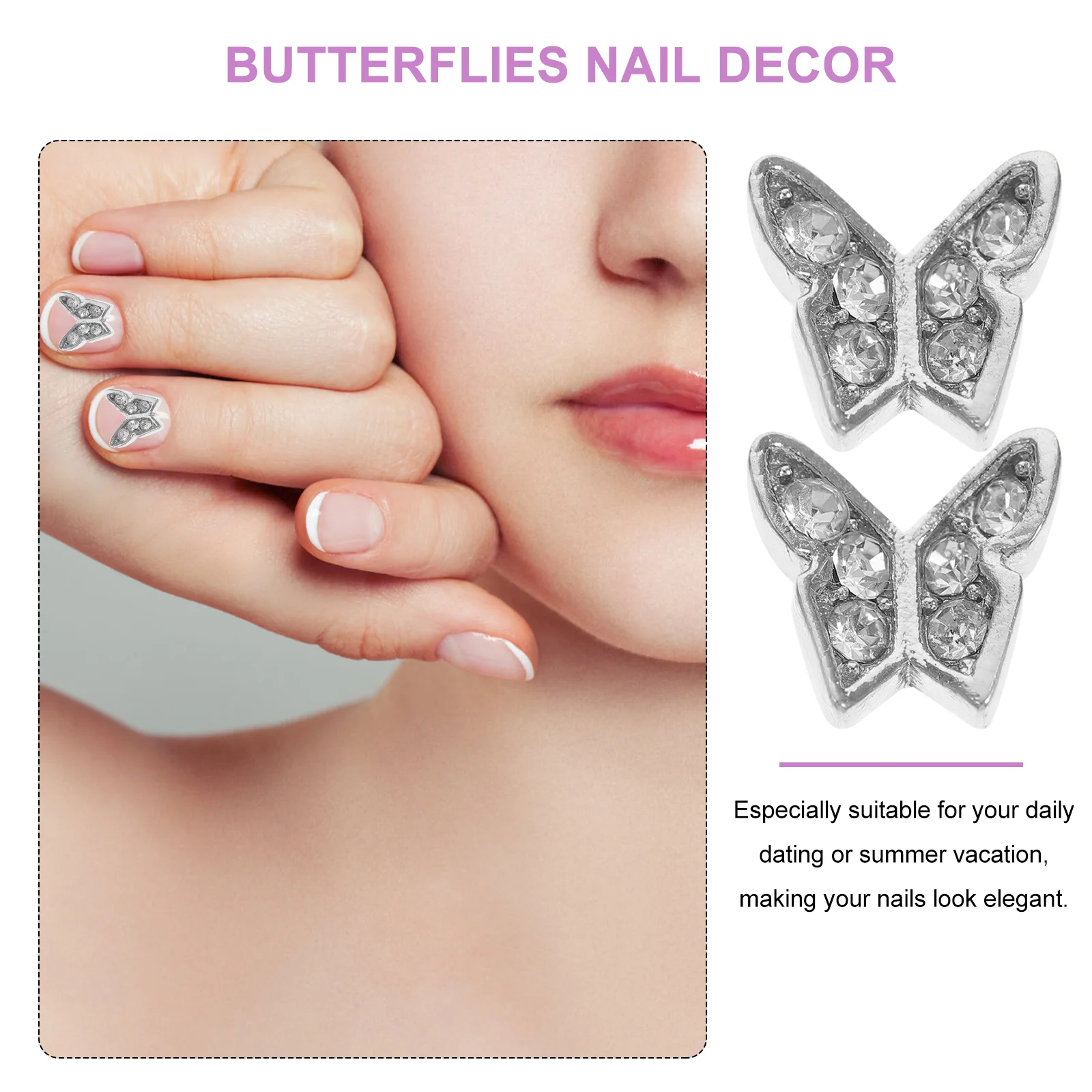 Borboleta decoração de unhas estilo 3d acessório decorações manicure decorações charme borboletas ferramenta beleza