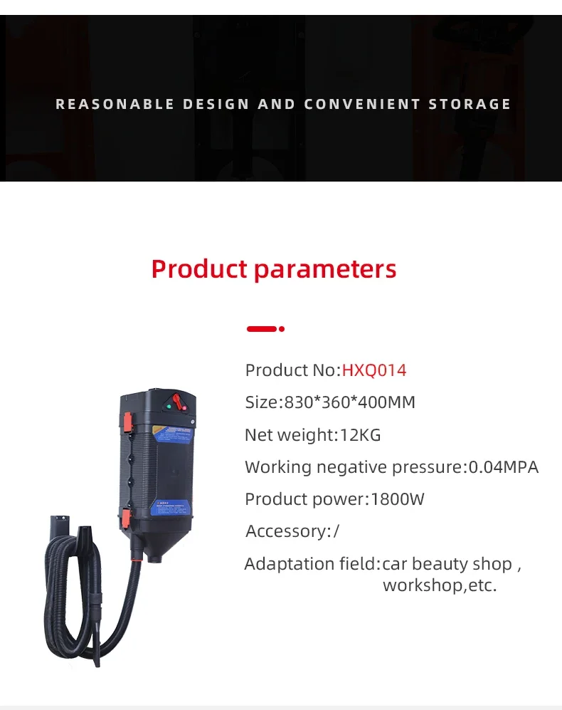 Professional Powerful Industrial Car Wash 1800w Dry and Wet Wall-Mounted Vacuum Cleaners for Home & Car & Commercial