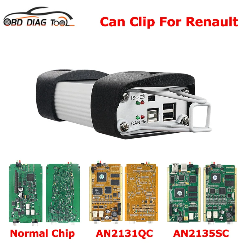 Scanner de voiture pour Renault Clip V216 OBD2, puce AN2131QC AN2135SC, PCB doré avec relais NEC, outil de Diagnostic automatique jusqu'à 2020