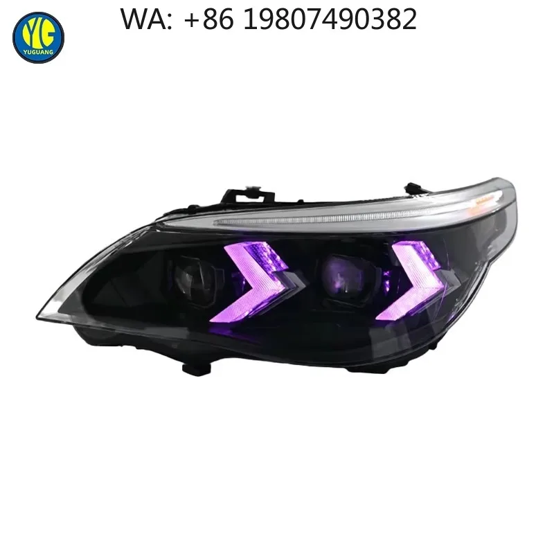 

Dual Color DRL LED Front Projector Headlight Auto Lighting Upgrade Parts