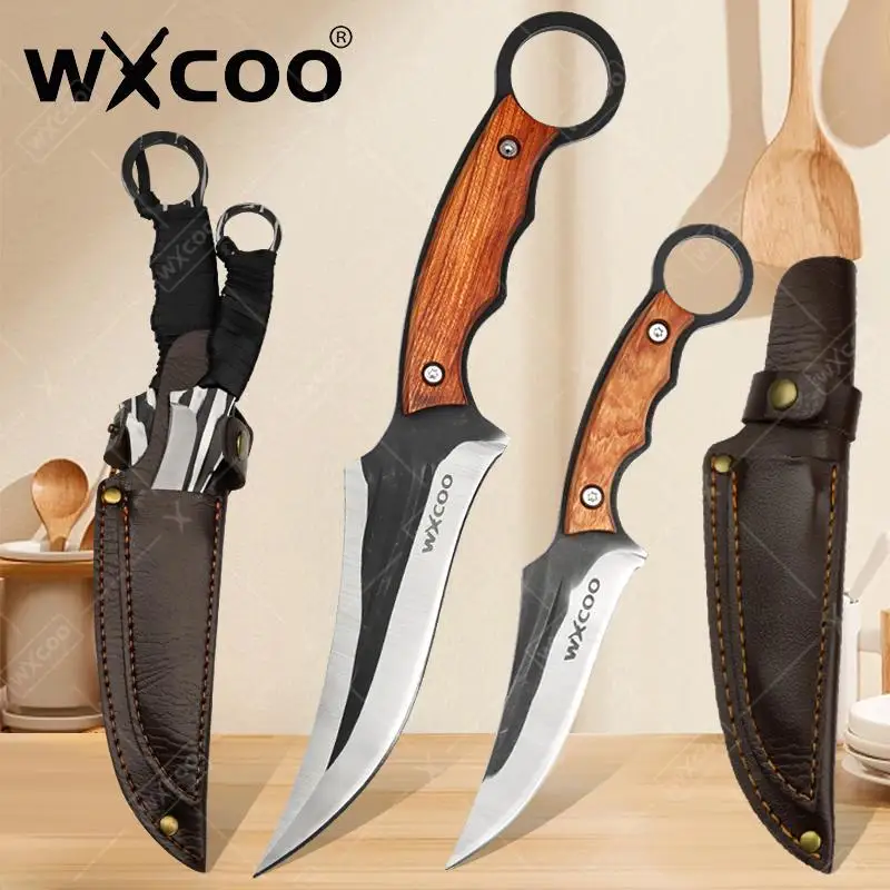 WXCOO Küchenmesser, handgefertigt, geschmiedetes Kochmesser, Metzgerbeil, Schneidemesser, Kochschneidewerkzeuge, Fleisch, Obst und Gemüse