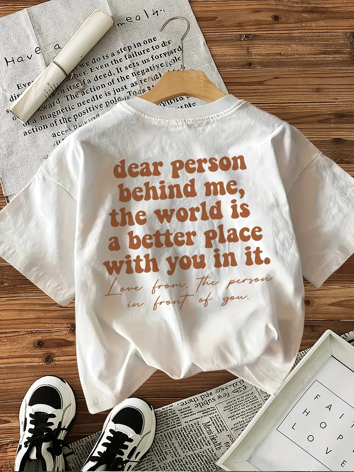 Soft Touch100% Cotton Letter Print about Love T-shirt Short Sleeve Crew Neck Casual Top for Summer Spring Women Shirt