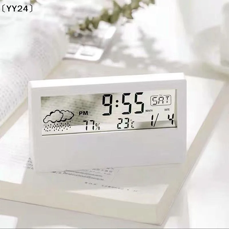 Thermo-Hygrometer Clock Creative Weather Display Electronic Alarm CLock Bedhead Electronic Clock Temperature And Humidity