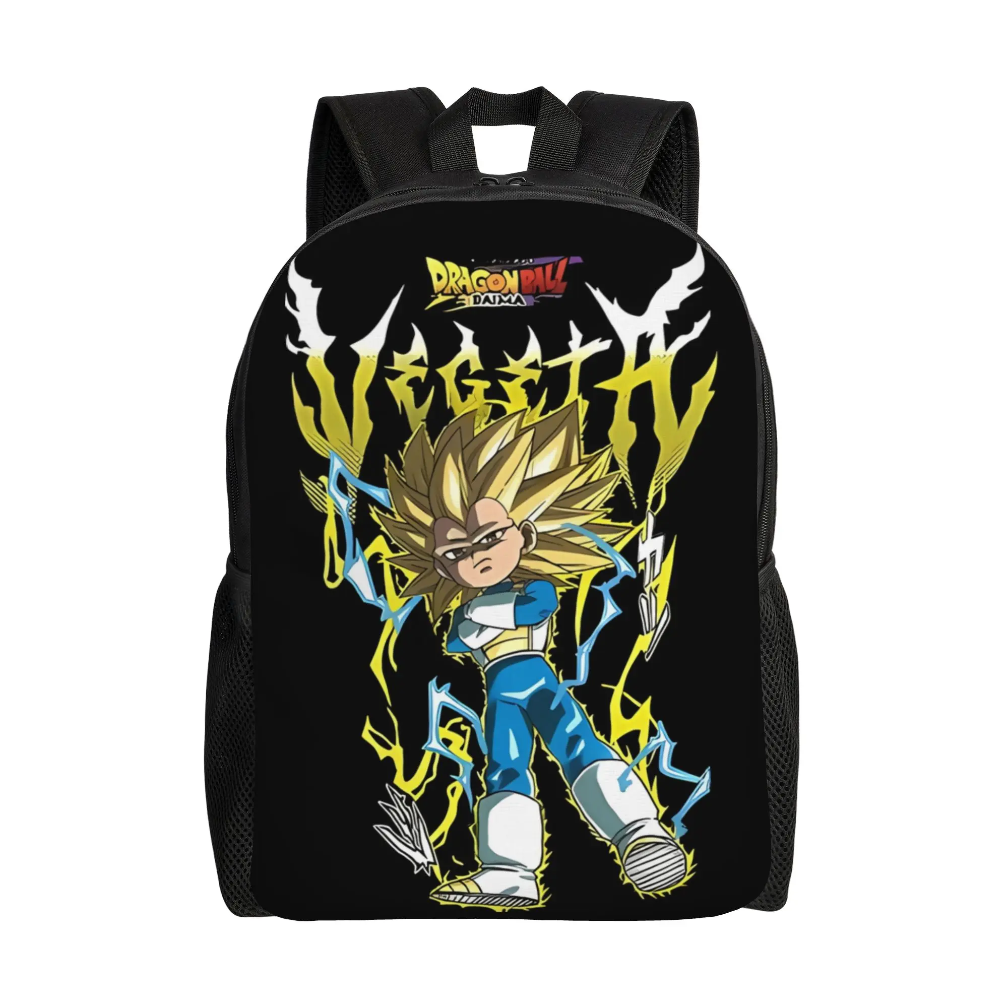 

Back to school season Kawaii Electric Blue Saiyan Shockwave Storage Bag Vegeta Men Women Adult Backpack