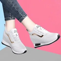 Zapatos de tacón oculto para mujer, calzado deportivo informal de cuero, versión coreana, parte inferior gruesa, alta calidad, gran oferta, 40, 2023