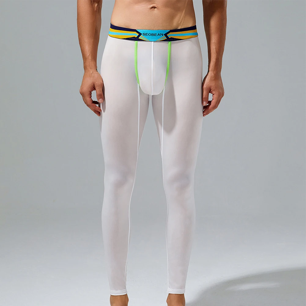Sous-vêtements pantalons collants Transparent respirant classique Legging pantalon léger longs Johns hommes sous-vêtements flambant neuf
