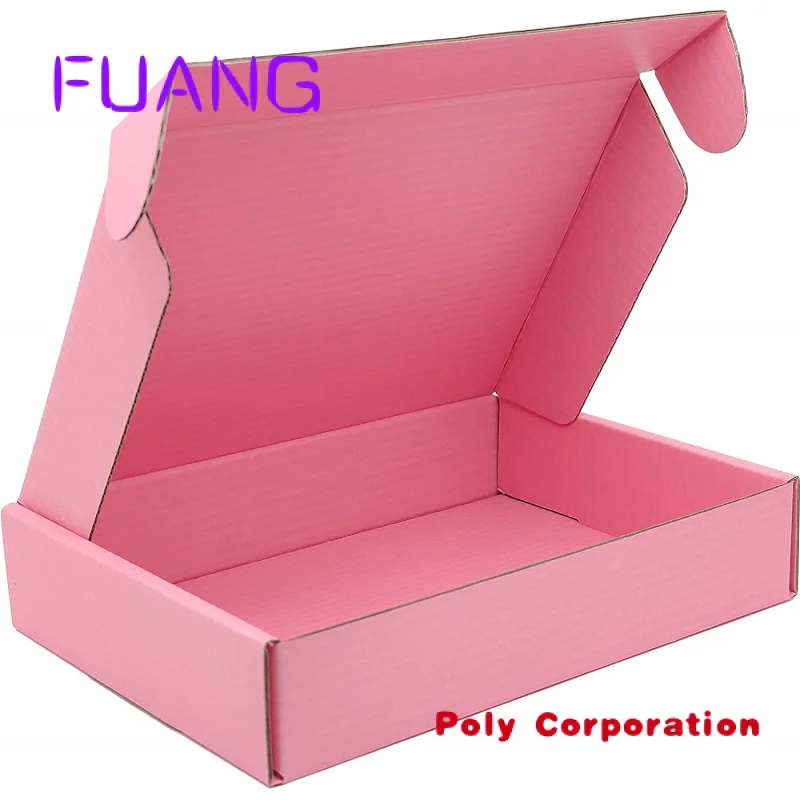 Custom  Custom Logo  Pink Cardboard Paper Cartons Shipping Mailer Box Corrugated Wedding Clothes Gift Box packing box for small 