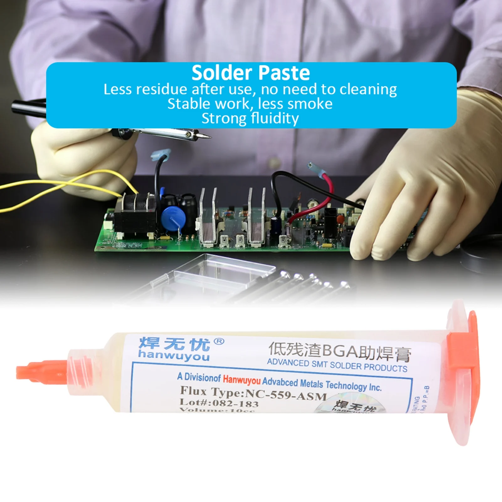 Solder Flux Solder Paste Flux Solder Paste Solder Paste Low Residue Flux Welding Flux NC‑559‑ASM with Needle Dispensing Tool