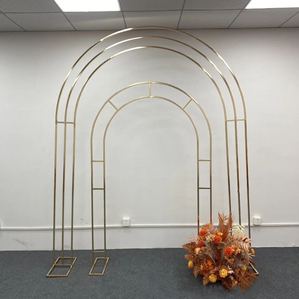 

Wedding Square Arch High Quality Flower Rack Exquisite Set Party Stage Decor Electroplate Background Hotel Decoration