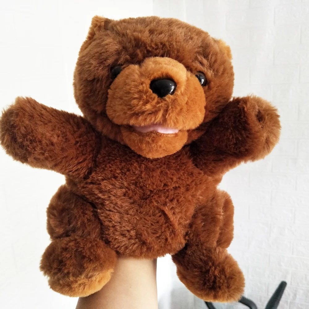 Brinquedo de pelúcia de fantoche de mão de desenho animado de urso fofo de alta qualidade