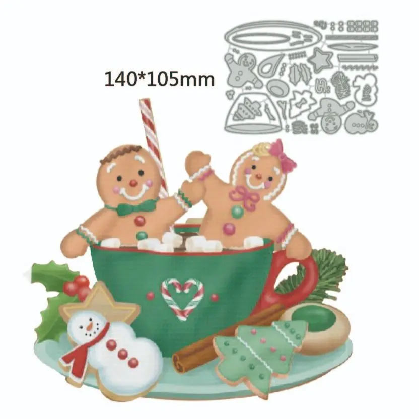 2023 جديد قطع معدنية يموت الحلوى الزنجبيل رجل الديكور سكرابوكينغ النقش كليب بوك قالب بطاقات المعايدة اليدوية يموت #1