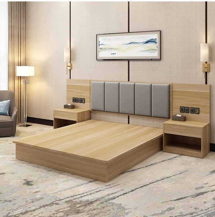 

!@Modern Solid Wood king Size Hotel Bed Headboard Furniture Set