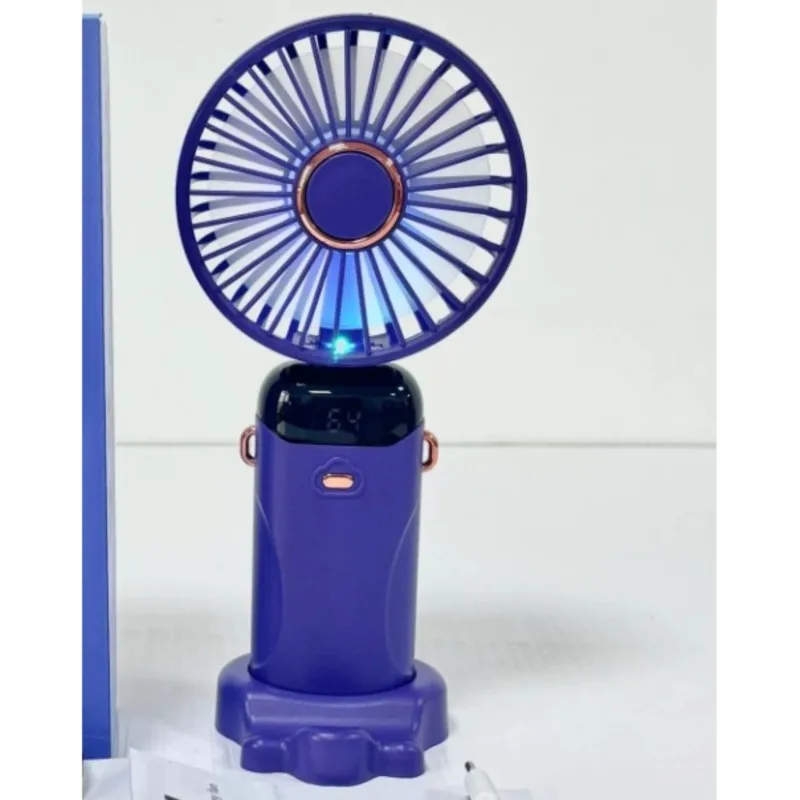 

ABWM-Portable Mini Fan Multifunctional With Digital Display, Colorful Lights, Phone Stand& Long Battery Life Ambiance