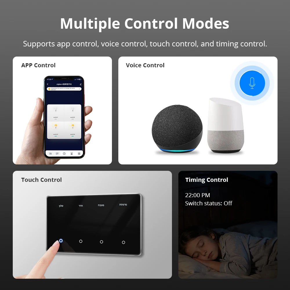zemismart-us-ブラック-zigbee-diy-ネームスイッチ-横型タッチパネル-スマートディスプレイ画面ライトスイッチ-tuya-smart-lifeアプリ対応