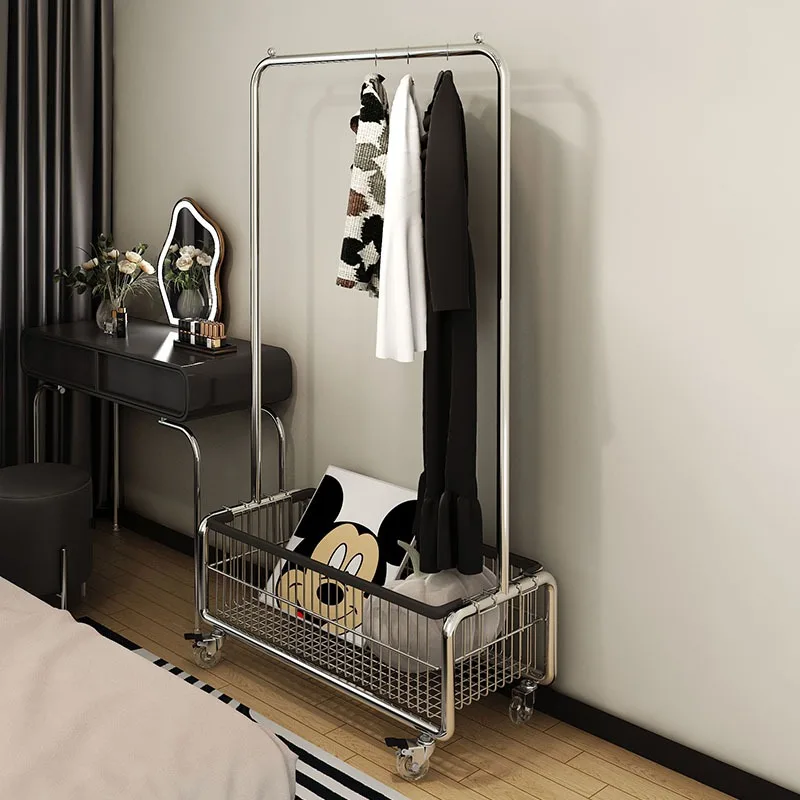 Hanger floor-to-ceiling bedroom mobile light luxury drying rack household coat rack overnight storage coat rack