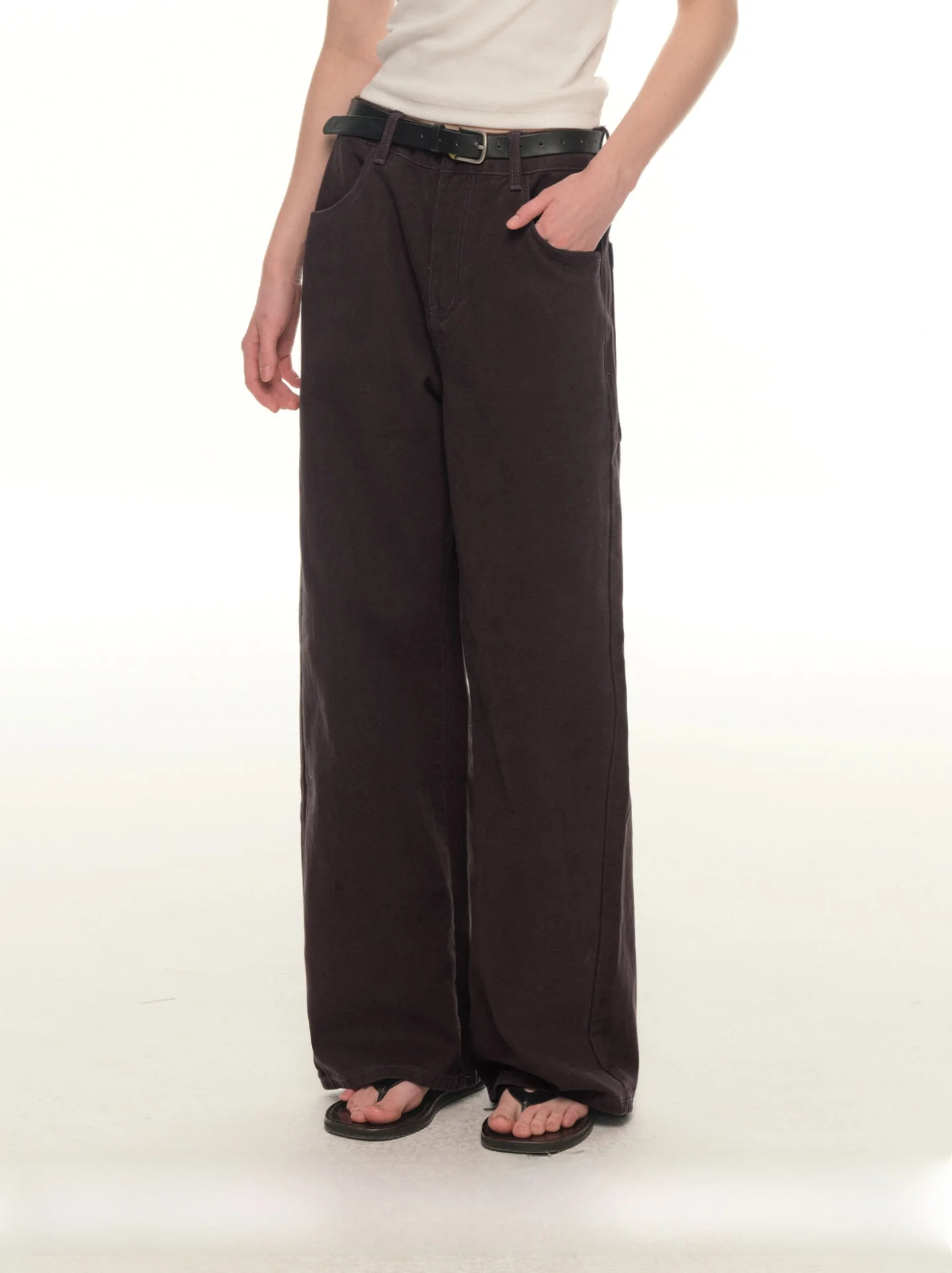 

UNRETRO Vintage Waed Pure Cotton Straight Leg Jeans Women Winter Loose Slimming Design Wide Leg Pants Low Waist Zipper