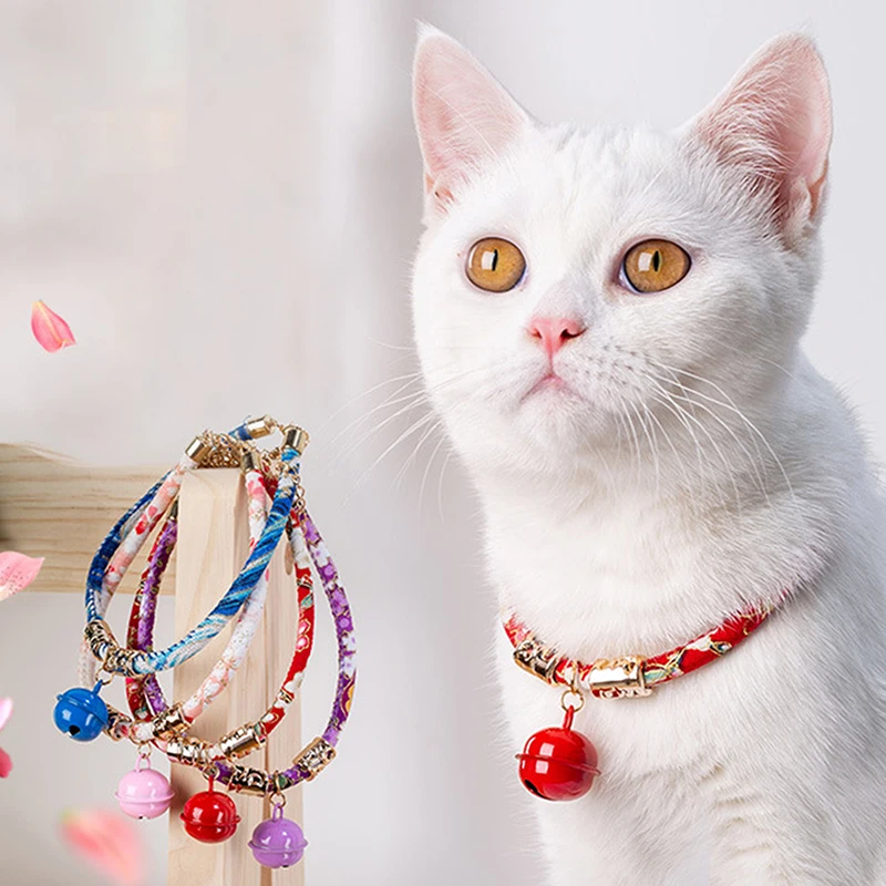 Cat Retro Style Retractable Japanese Style And Wind Chimes Dog Collars Necklace Pet Accessories Puppy Chihuahua Pies Akcesoria