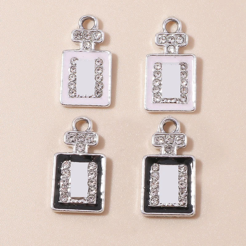 Exquisite 10pcs Brand Design Crystal Pearl Perfume Bottle Pendants for Bracelets Earrings Jewelry Making