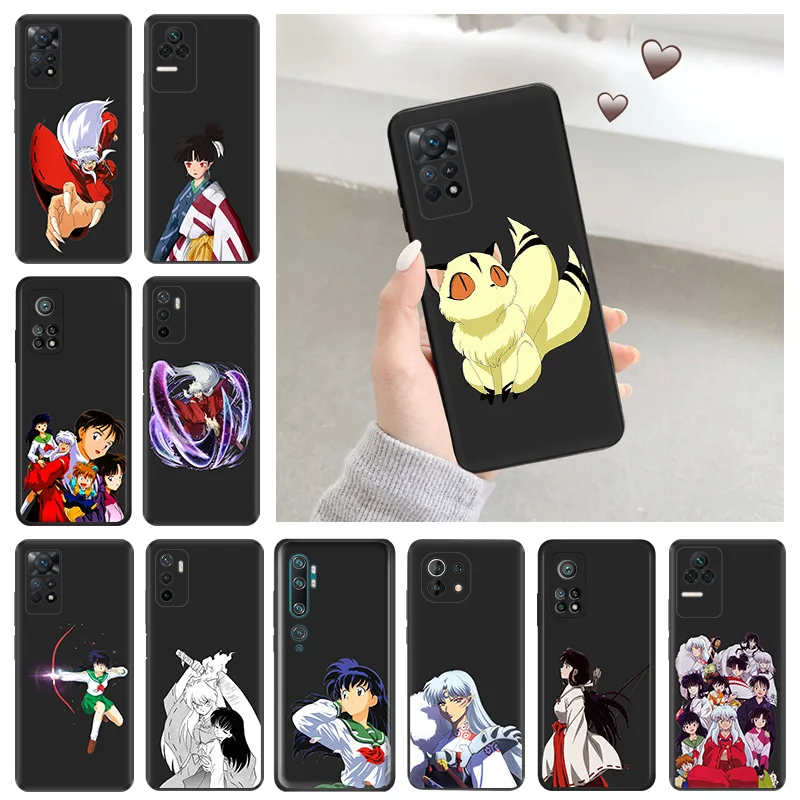 Soft Case for Redmi Note 11S 10S A3 10C 10A A3X Xiaomi 14 11T Pro 10T 10 11 Lite 4G 5G Inuyasha Black Phone Cases Cover