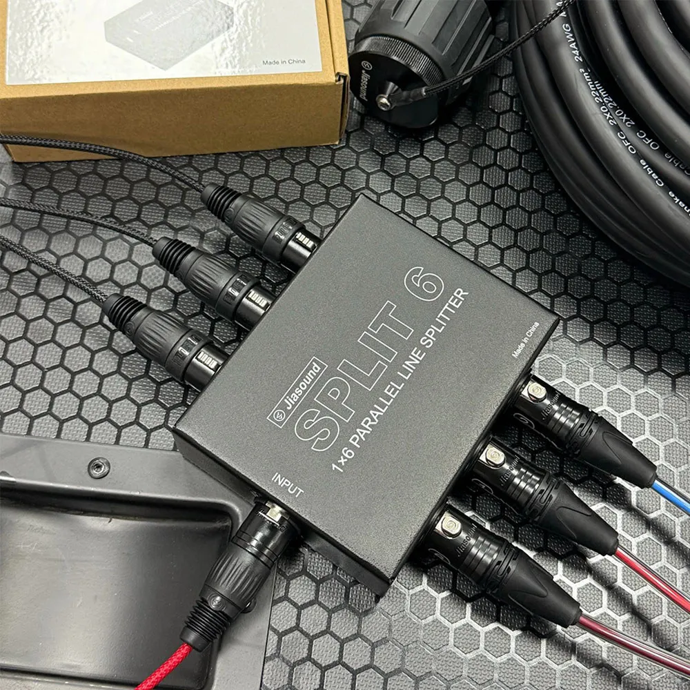 Jiasound SPLIT6 XLR المقبس 1 في 6 خارج المتوسع 1 إلى 6 متوازن XLR الفاصل Xlr محدد