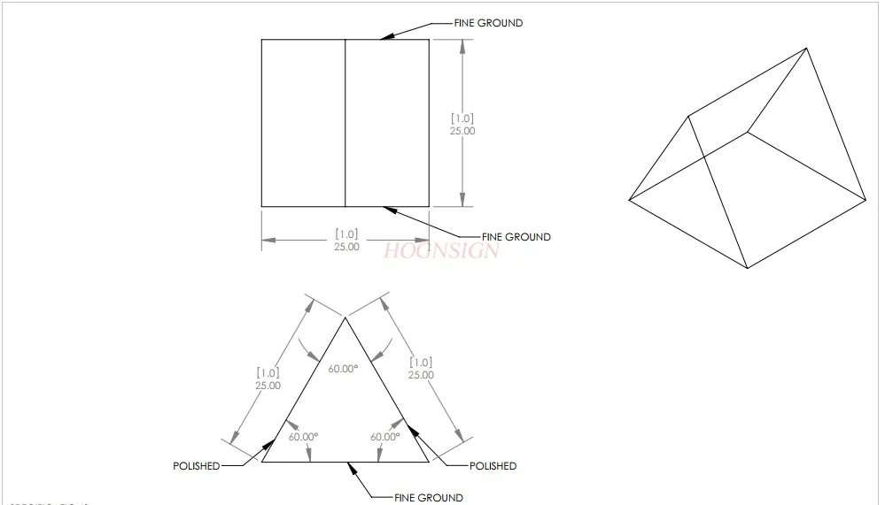 Jingliang photoelectric equilateral prism optical physics experiment custom 50*50*50mm spectrometer diamond mirror