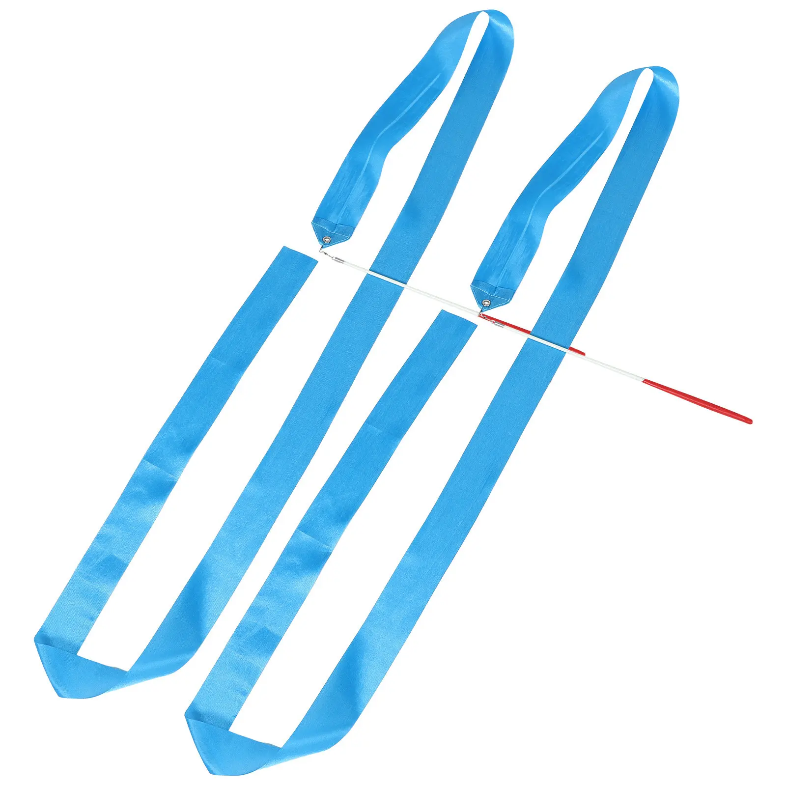 2Pcs Rhythmic Gymnastics Ribbons Dance Streamers Kids Girls Twirling Wand Fitness Performance Equipment Dance Performance Ribbon