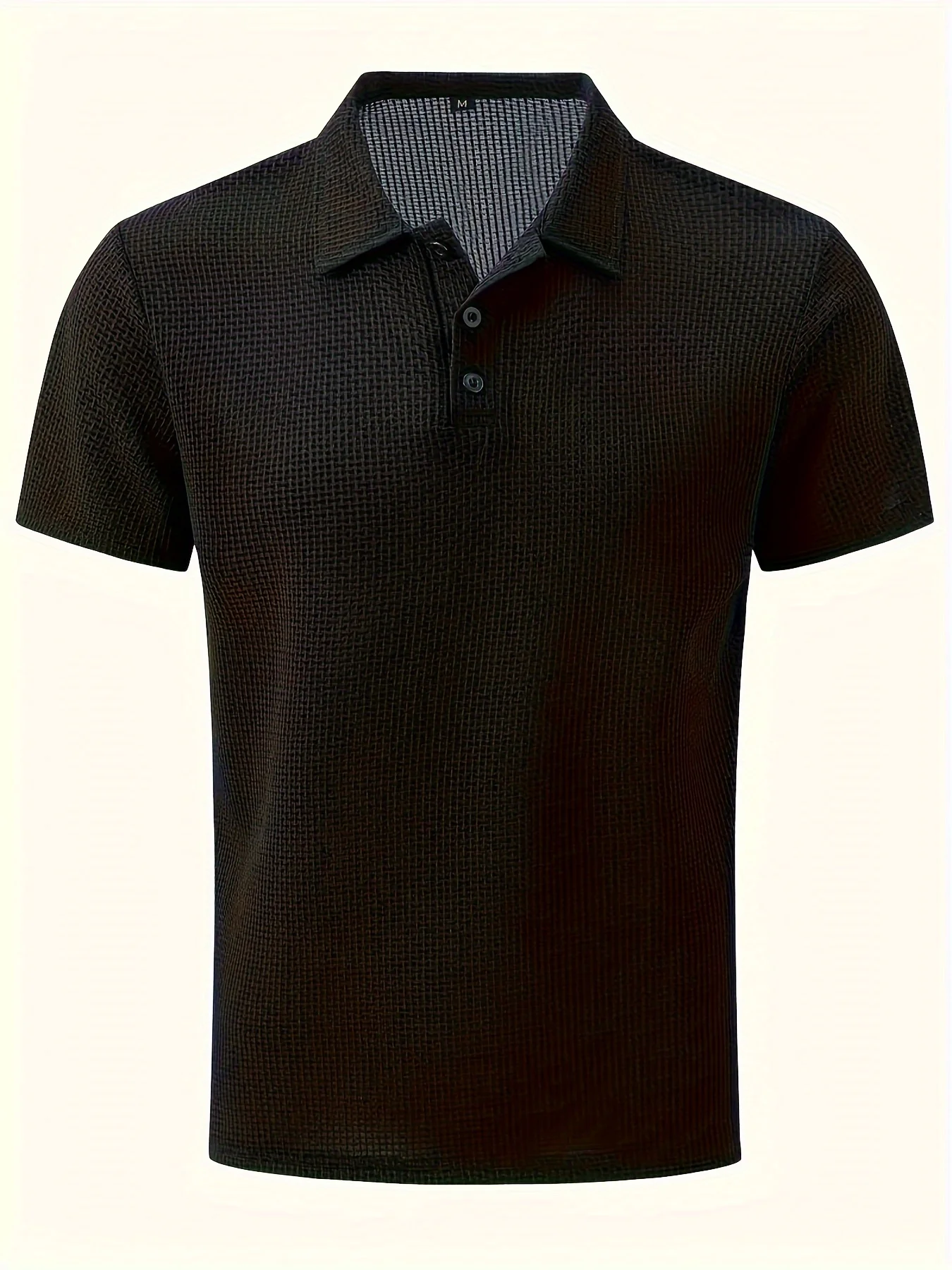 Bequemes, elastisches, solides, kurzärmliges Revers-Golfhemd für Herren aus Mesh, Sommer-Outdoor