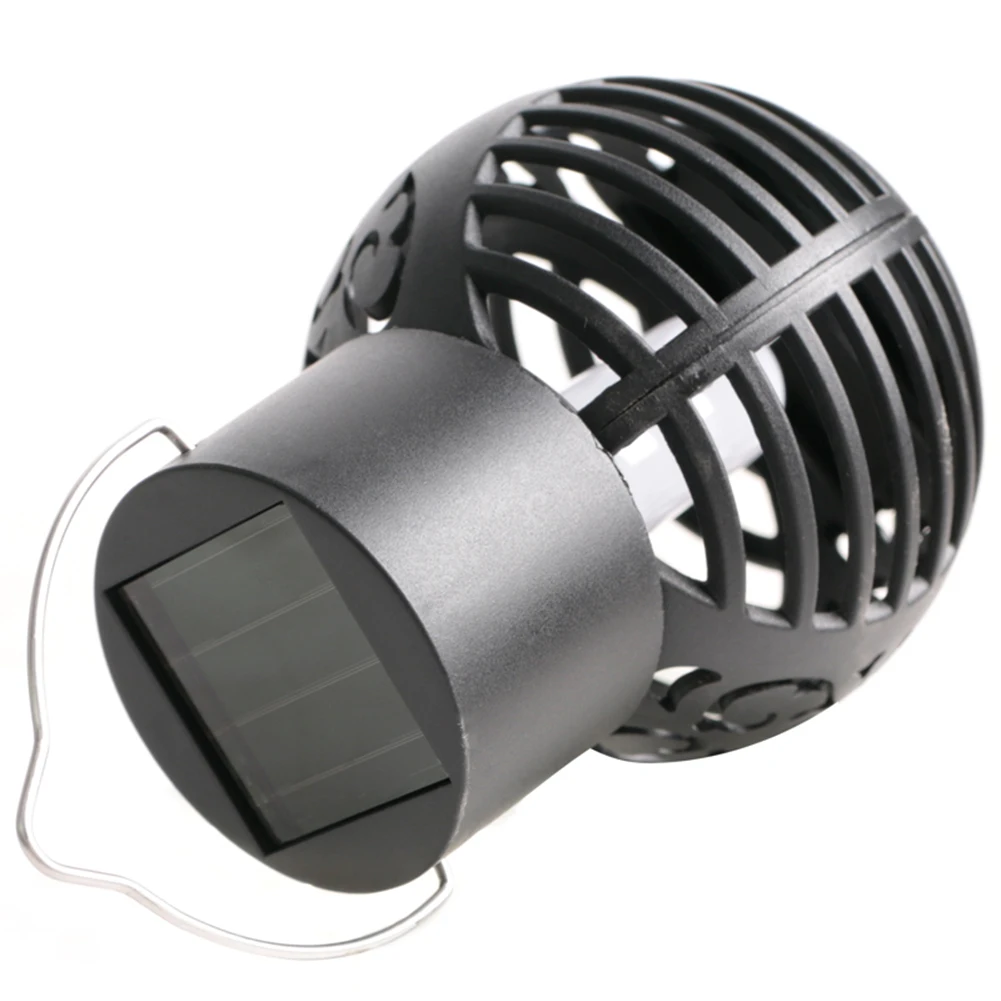 LED Solar False Flame Lamp High Capacity Battery Hollow Ball Simulated Flame Lantern Intelligent Control Hanging for Home Garden