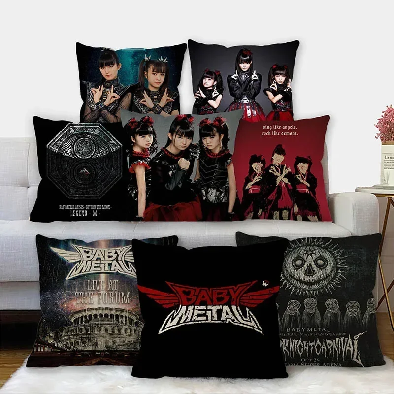 

Nice Babymetal Pillowcase Cotton Linen Fabric Square Zipper Pillowcase 45X45cm Wedding Decorative Pillow Cover 11-17