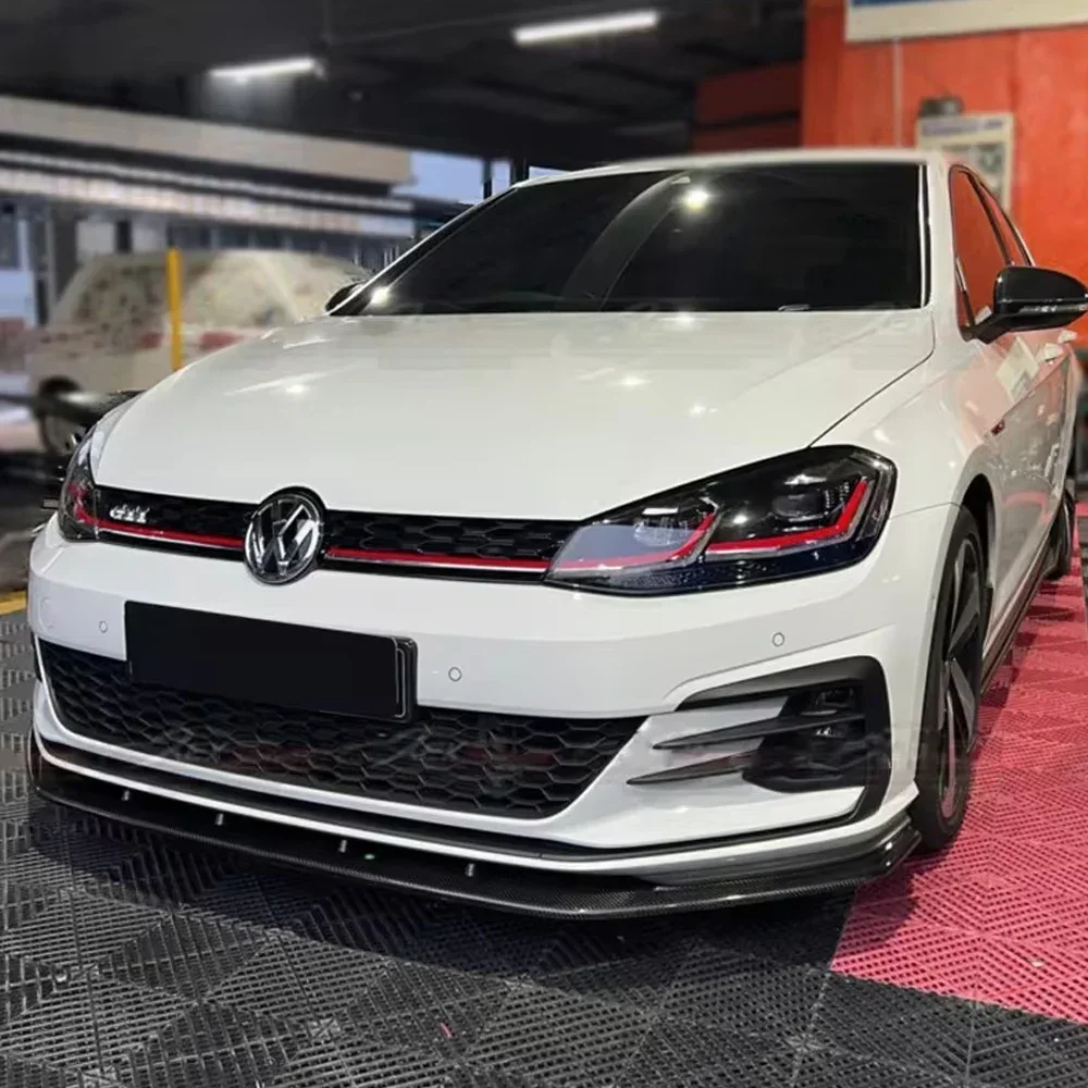 For VW Golf 7 7.5 MK7 MK7.5 GTI GTD R Rline 2013-2020 Car Front Bumper Lip Spoiler Splitter Diffuser Protector Body Kits Tuning